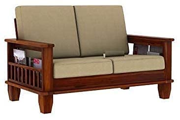 Image of Solid Sheesham Wood 2 Seater Sofa for Living Room | Couch Sofa for Living Room | Sofa Set Furniture for Home| Settee 2 Seater