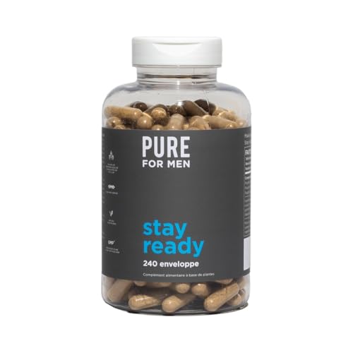 Pure For Men Supplément de fibres Original Cleanliness Stay Ready 240 capsules végétaliennes aide à promouvoir la régularité digestive Cosse de psyllium graines de chia fibres d'avoine