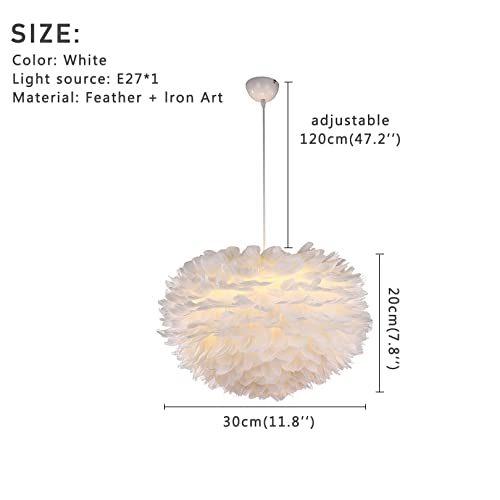 Plafonnier plumes blanches moderne style nuage design 30 cm - 8