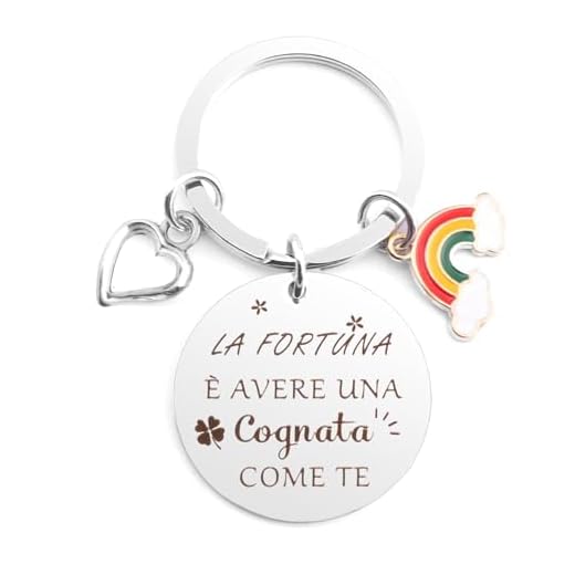 Regalo Cognata, Portachiavi Cognata, Idea Regalo compleanno Cognata, Festa anniversario della Cognata, Regalo Migliore Cognata, Regalo Originale per Una Cognata Speciale, Regali per Cognata Natale