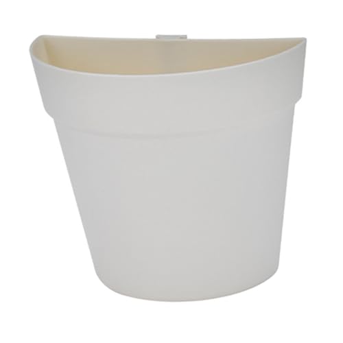 Jwthee Wall Hanging Planter for Indoor Plants, 2PCS Wall Planter Set Hanging Flower Pots White Semi Circle Hanging Wall Vases for Flowers Decorative