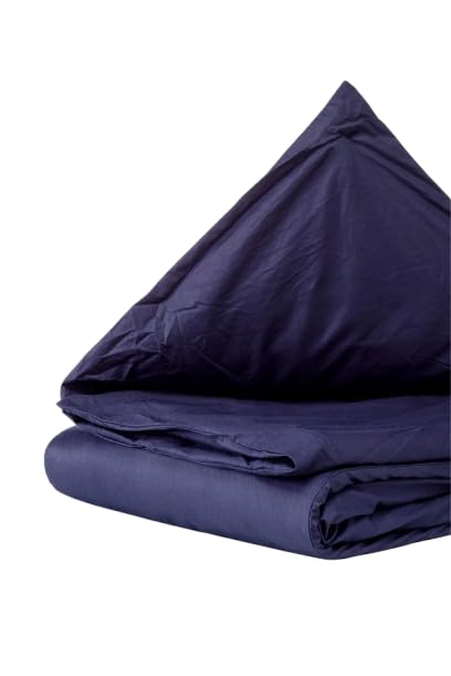 Housse de couette en coton NOXNOX bleu marine 150x200 cm pour stopper la transpiration nocturne