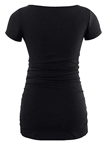 Black Funny Pregnancy Shirts For Women - Maternity Graphic Tees [40022013-Ak] | Coming Soon, M #TOP3