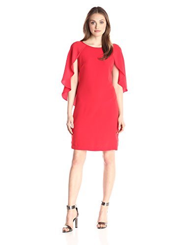 open lace back dress Donna Ricco Swiss Dot Balloon Sleeve Faux Wrap Dress