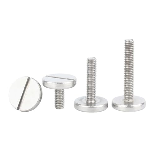 SHENGW(小さな店) M2 M2.5 M3 M4 M5 M6 304ステンレス鋼 ワンワードスロット付きフラットヘッドネジ 大型ラウンドディスクボルト サムスクリュー 長さ3mm~40mm(3mm,M2-(10pcs))