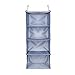 DonYeco Hanging Closet Organizer, Easy Mount Foldable 4-Shelf Hanging Closet Wardrobe Storage Shelves, Clothes Handbag Shoes Accessories Storage, Washable Oxford Cloth Fabric, Gray