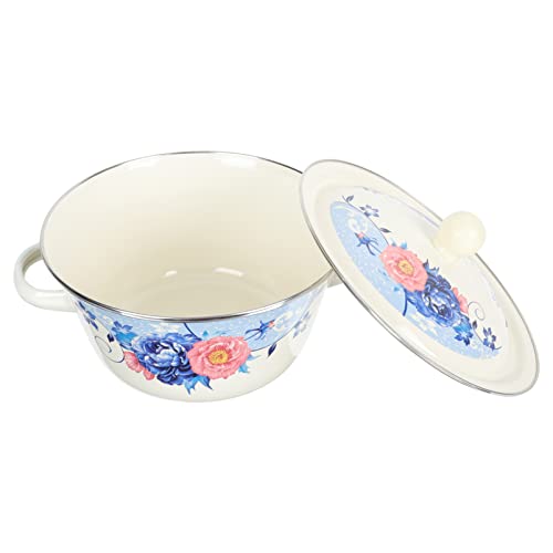 Yardwe 20Cm Emaille Mischschüssel Pastellschale Vintage Chinesische Emailierte Schüsseln Emailware Popcorn Bowl Lard Ölkanister Suppentasche Prep Bowls Salatschüsseln Küche Lebensmittel