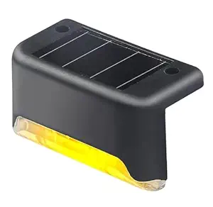 GLUN Deck Solar Light, Rechargeable LED Decorative Lamp, Solar Panel Lights for Outdoor Decks, Railing, Stairs, Step, with IP65 Protection Wide Angle Lighting Pack of 1