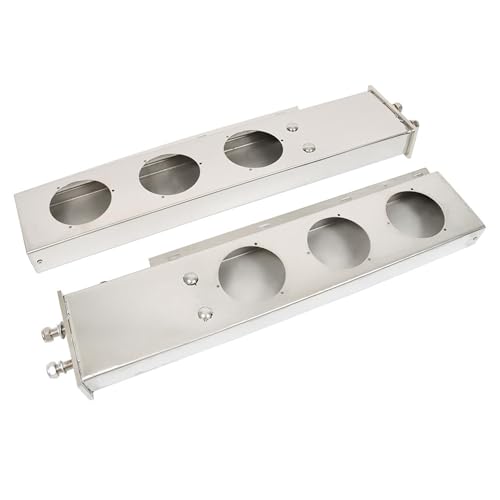 Image of munirater 30 in Stainless Steel Mud Flap Hanger with Light Cutouts Wing Panel Hanger Loaded 2 1 /2 Pattern Replacement for Semi Trucks