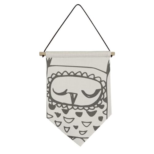 Drapeau en toile oiseaux yeux fermés pour une atmosphère douce et zen