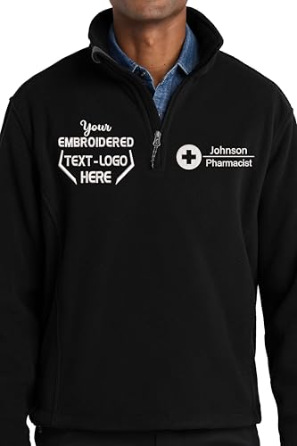 Custom Men's Embroidered Value Fleece Quarter Zip Pullover, Long Sleeve Golf Sweatshirt, Warm Zip Up Sweater for Men, Work and Casual Wear, Soft Fleece Jacket, 1/4 Zip Crewneck, for allwear3