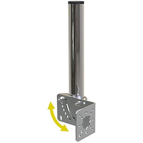Aimeboost 1.5" Diameter and 12" Length Pole Mount Bracket to Wall Mount Pole Weather Station for Outside Home Antenna TV Antenna Mast Adjustable Angle Cover