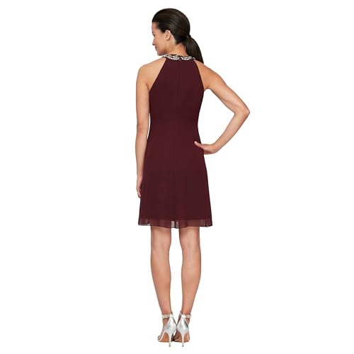 Image of S.L. Fashions Womens Jewel Halter Sheath Dress (Petite and Regular)