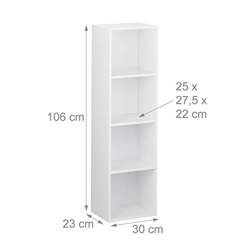 Bücherregal Relaxdays mit 4 Fächern im modernen Design für das Wohnzimmer