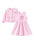 Peppa Pig Dress Toddler Girls Princess Dresses with Long Sleeves Figure Print Cardigan Fall Clothes Outfits Pink for Birthday Party Kids Size 3-4T