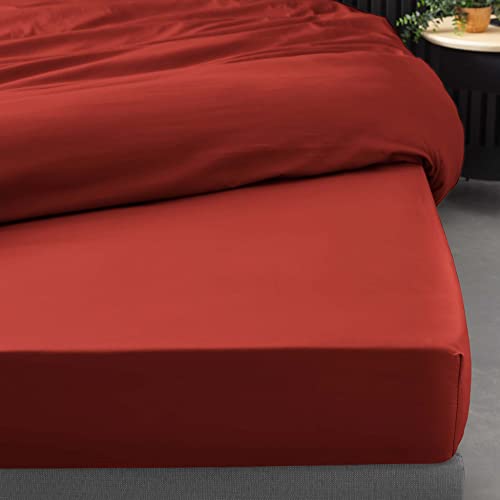 douceur d'intérieur, Percale Cotton Percale Fitted Sheet 180 x 200 cm, Tometo, Drap Housse 180 x 200 cm - Image 3