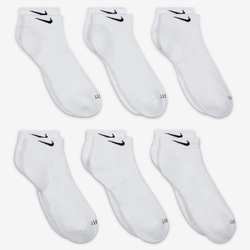 Image of Men's Nike 6-pack Everyday Plus Cushion Low-Cut Training Socks SIZE 8-12 (X-LARGE) (WHITE) (SX7042)