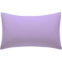NEW Plain Flannelette Brushed 100% Cotton Lilac Pillow Cases Set of 2, Warm Soft Flannel Pillowcase Pair Housewife Pillow cover 50x75cm