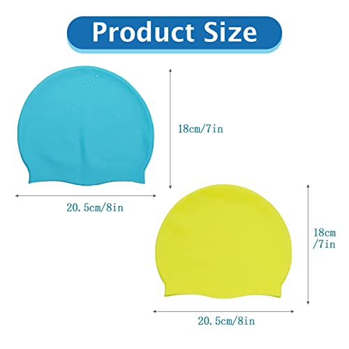 Redcrab 2 Pack Swim Caps For Kids, Baby Waterproof Bathing Caps,Boys And Girls Swim Caps Baby Durable Silicone Kid Swimming Cap Blue And Yellow #TOP4