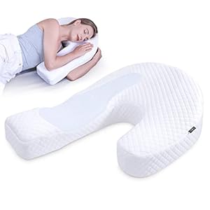 HOMCA Pillow for Side Sleeper Body Pillow for Adults Memory Foam Pillow with U-Shaped Contoured Support for Neck, Back, and Shoulder Pain Relief with Removable Washable Cover (Upgraded Version)