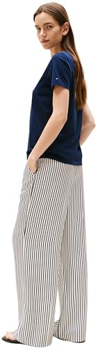 Tommy Hilfiger Damen T-Shirt Kurzarm Lurex Script mit Rundhalsausschnitt, Blau (Dark Night Navy), XXS – Ansicht 2