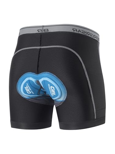 BERGRISAR Shorts de bicicleta acolchoados 3D para homens, roupa íntima de ciclismo com bolsos, short