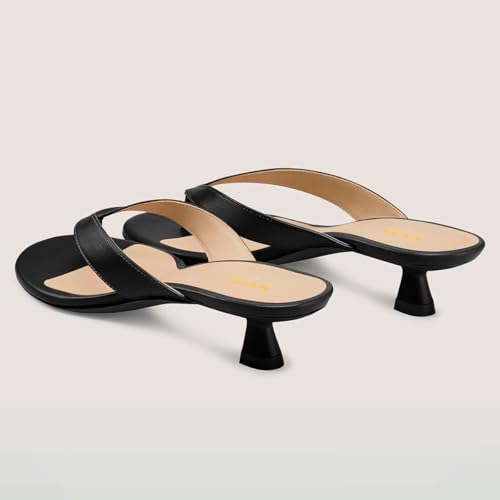 XYD Women Thong Slide Sandals Round Open Toe Slip On Flip Flops Kitten Low Heels Summer Casual Stylish Shoes4
