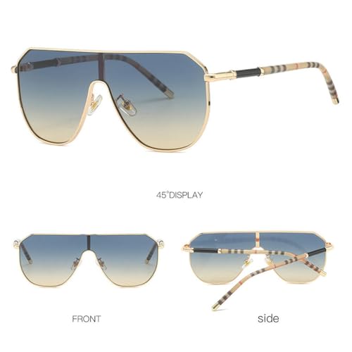 Lunettes de soleil à monture plate intégrée style tendance - 5