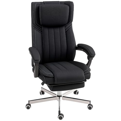 Vinsetto Chaise Bureau Fauteuil de Bureau Chaise Ergonomique Hauteur réglable Dossier inclinable accoudoirs Repose-Pieds et Appui-tête siège de Bureau à...
