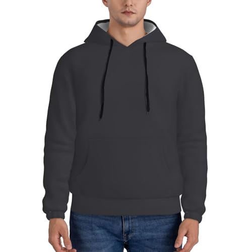 Men'S Hoodies Pullover Buffalo Grey Print Hooded Sweatshirt Long Sleeve Hoodie Casual Tops With Pocket2