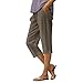 RODYETQQ Linen Capri Pants for Women Elastic High Waist Summer Capris Coton Linen Casual Loose Straight Wide Leg Capris Pant Lounge Beach Cropped Trousers (A05 Brown,Medium)