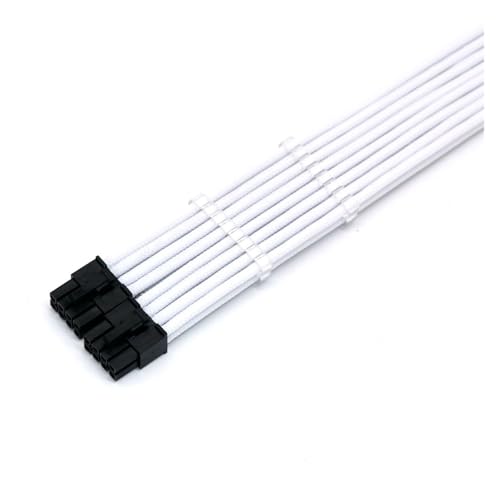 20/30cm �u���b�W�^ 2x8�s�� CPU/ATX/EPS �I�X-���X PC�����P�[�u�� �z���C�g �u���b�N �~�b�N�X UL 1007 18AWG �R�[���t��(20cm,O 15A)