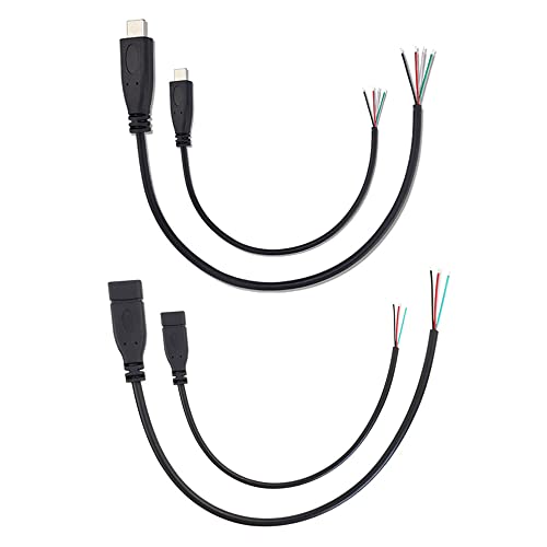 Amazon.co.jp: KSOPUERT 4本 タイプC USBから裸線オープンエンド
