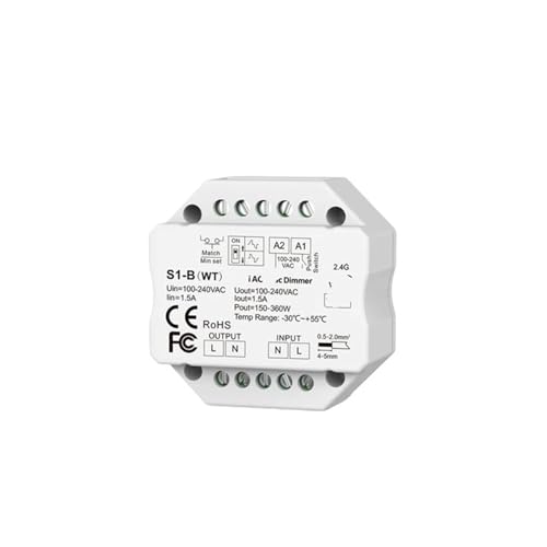 Variateur LED AC intelligent, l'interrupteur poussoir Triac d'exception pour ampoule S1-B-WT - 2