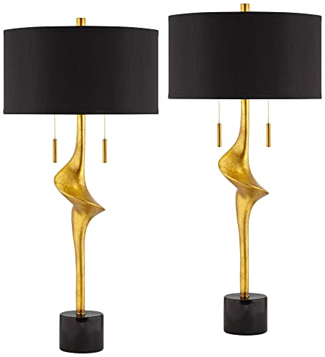 Lámparas modernas de mesa doradas set x2 90 cm altas miniatura 2