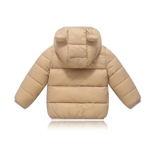 Girls Boys Winter Puffer Coat Cute Bear Ears Hooded Jacket Zipper Up Down Coats Thicken Warm Windproof Snow Outerwear4