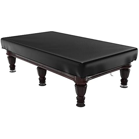 Billiard Pool Table Cover,6/7 FT Snooker Pool Table Dust Cover, Outdoor Furniture Cover, Heavy Duty Oxford Fabric Anti-UV Tear Resistant Windproof Water Resistant, Black (255x143x21cm) Cover
