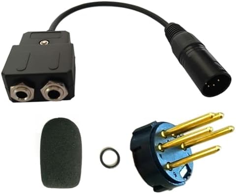 UFQ GA-AB aviation headset GA dual plugs to Airbus XLR 5 pin male adapter GA twin connectors to 5 pin male airbus XLR connector aviation headset adapter free with super high density sponge with O ring