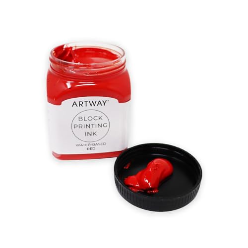 Artway Premium Blockdrucktinte - 250ml - Rot - Ideal für Relief, Block und Linoldrucke