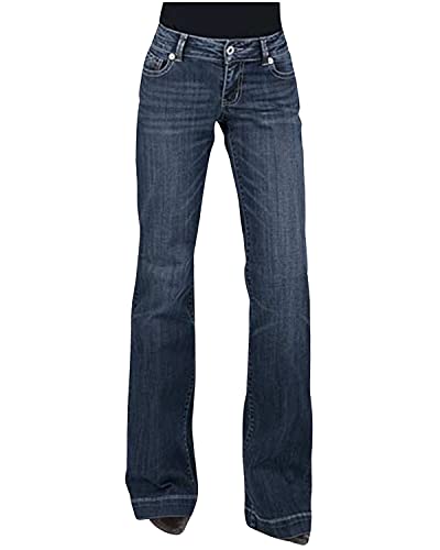 Stetson Women's 214 Trouser Flare Jeans Blue 14 REG