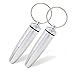 Llavero Aribari Cartucho de Llavero. Pastillero de Aluminio. Caja de Pastillas cápsula Impermeable para Llevar. Dirección o Etiqueta de Regalo. 5,8 cm x 1,4 cm. 2 Piezas de Plata.