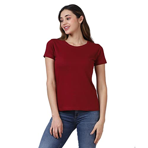 Image of Cotton Half Sleeve T-Shirt for Women, Round Neck Half Sleeves Gym Sports T-Shirt, Casual Women's Regular T-Shirt