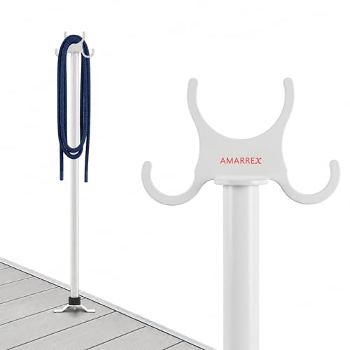 BAYWATT AMARREX Porte-Amarres pour Ponton et Catway, Support d’Amarres Bateau 140 cm, Acier INOX 316, Base Flexible Anti-Arrachement, Bandes...