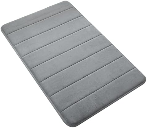EGYPHY Memory Foam Bathroom Rug,Soft and Easier to Dry for,Machine Wash,20X32 inches Bath mats for Bathroom Non Slip-Grey