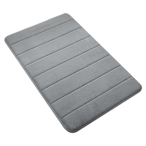 Egyphy Memory Foam Bathroom Rug,Soft And Easier To Dry For,Machine Wash,20X32 Inches Bath Mats For Bathroom Non Slip-Grey #TOP20