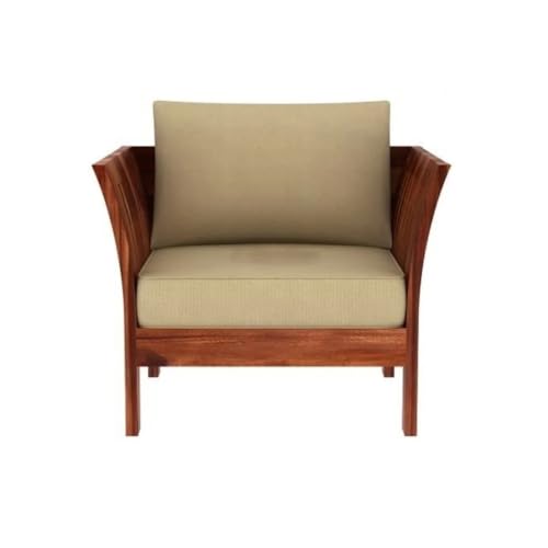 Image of Solid Sheesham Wood 5 Seater Sofa Set for Living Room | 5 Seater Sofa Set | Stylist & Comfact Sofa Set for Home Decor | (Teak Finish2, 5)