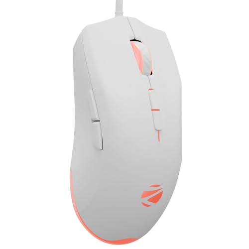 Image of Zebronics Viper 50 Premium Gaming Wired Mouse, 12800 DPI, 1000Hz Polling Rate, Gaming Grade Sensor, Huano Switches, 6 DPI Levels, 7 Buttons, Advanced Windows Software Support, 1.5m USB Cable (White)