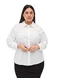 Zizzi Große Größen Damen Langarm Hemdbluse aus Baumwolle Gr 46-48 White
