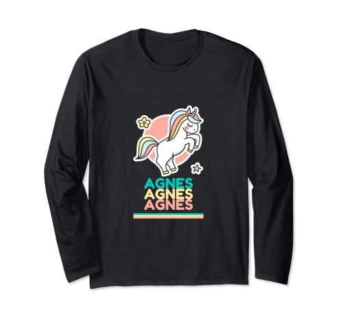 Nombre de Agnes Unicornio lindo Manga Larga