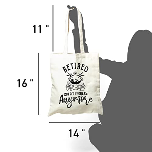 Forbiddenpaper Funny Retirement Gift Retired Natural Cotton Canvas Reusable Tote Bag For Women Men | Retirement Themed Shopping Bag #TOP3
